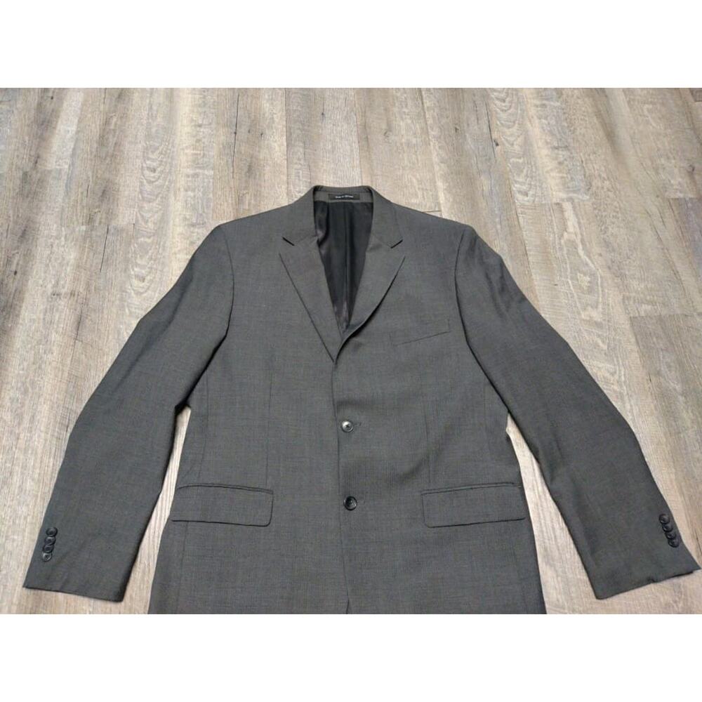 Awareness Kenneth Cole Mens 44L Gray Stripe Sports Coat 2 Button Duel Vent - Picture 5 of 15